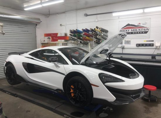 McLaren 600LT with ceramic window tint installed by Rocky Mountain Auto Works in Sacramento